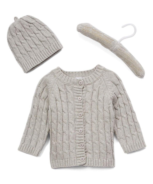 Tots Fifth Avenue® - Tots Fifth Avenue® Cable Knit Cardigan with Hat
