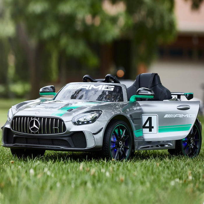 Voltz Toys - Voltz Toys 12V Single Seater Kids Car Licensed Mercedes-Benz AMG GT4 with MP4