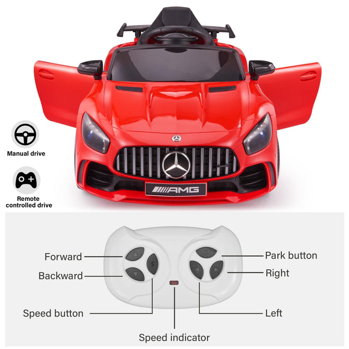 Voltz Toys - Voltz Toys Kids Car Single Seater 12V Licensed Mercedes-Benz AMG GTR with Remote Control