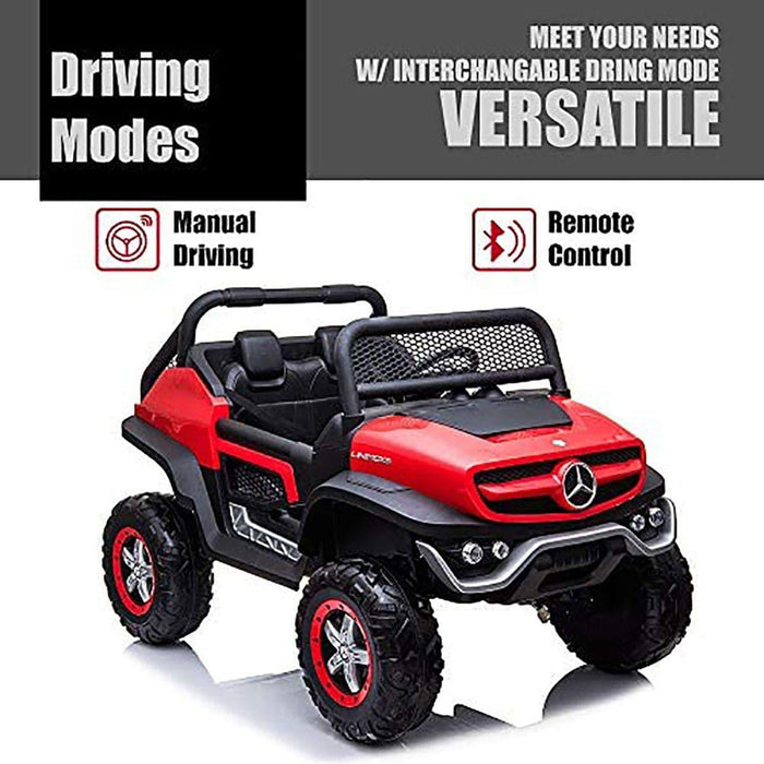 Voltz Toys - Voltz Toys Kids Double Seater Mercedes-Benz Unimog Truck with Remote Control 24V